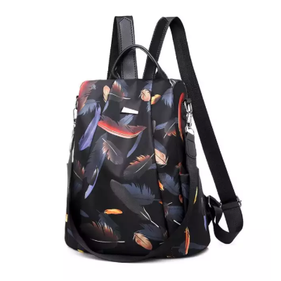 Flower Waterproof Oxford Sling Bags Daypack Anti-Theft Backpack Travel Shoulder Bag